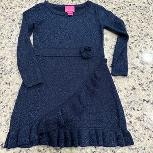 Lilly Pulitzer Blue Ruffled Embellished Sheath Dress